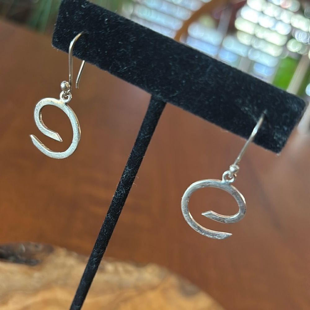Sterling Silver abstract Swirl Dangle Earrings